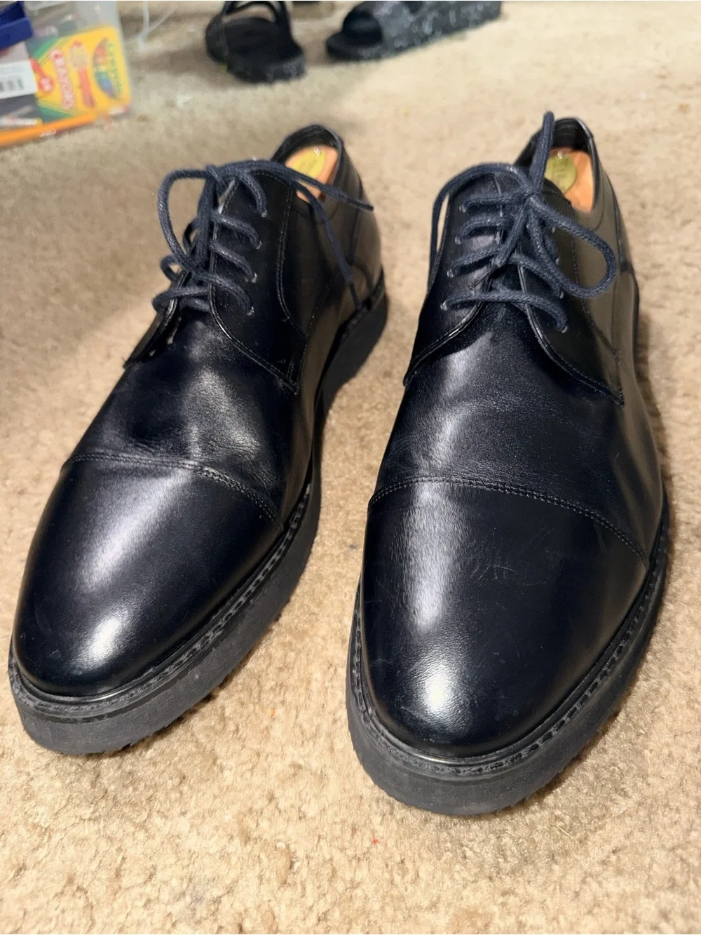 Studio Belvedere Dayton Black Leather Cap Toe Oxford Dress Shoes Men’s 11.5 D